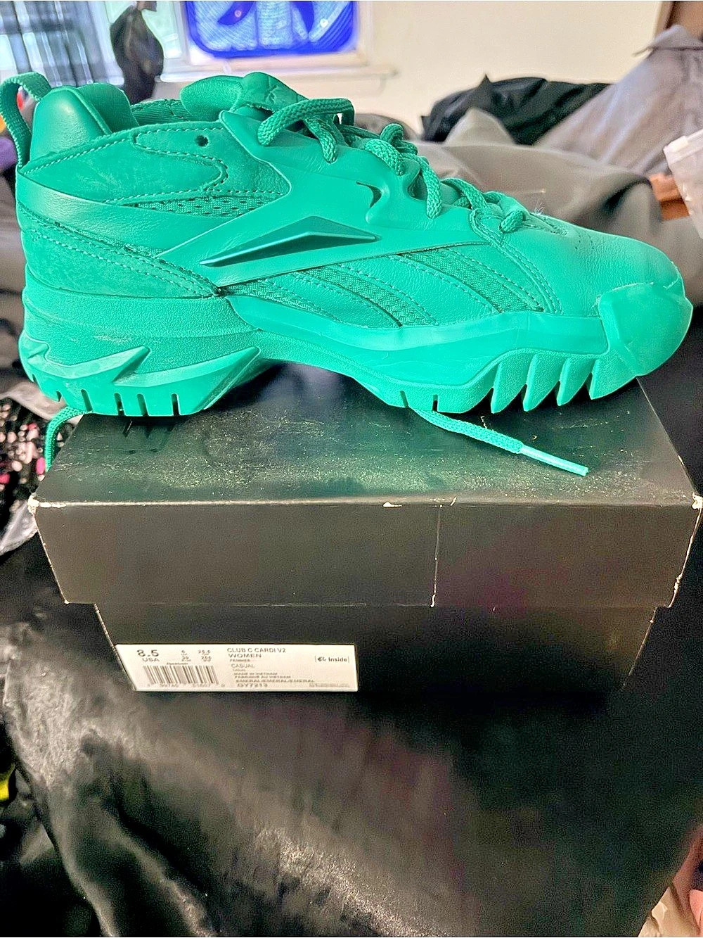 Reebok Club C V2 Cardi B Emerald Green Sneakers